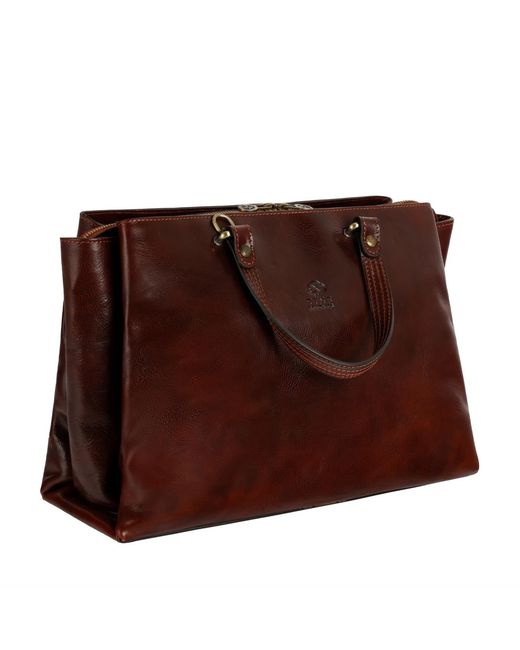 Time Resistance Brown Leather Tote Bag Shoulder Bag For – The Scarlet Letter