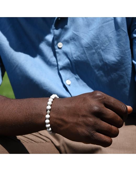 Addicted Metallic Haumea Handmade Sterling Bracelet With Howlite for men