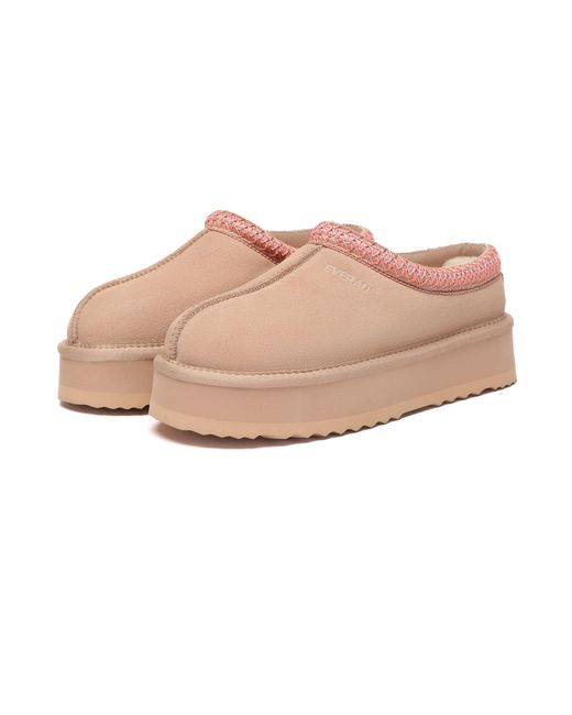 EverAu Australia Pink Wonga Leather Slippers