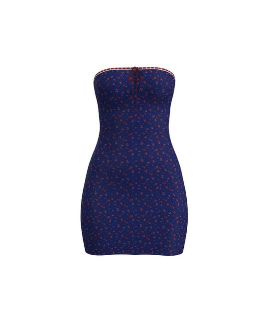 Blackbough Swim Blue Tiffany Mini Tube Dress Heartache Pointelle