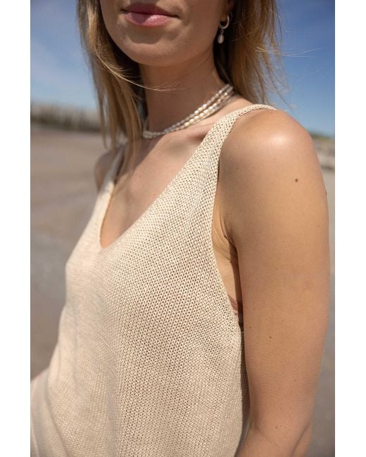 SALANIDA Natural Neutrals Mare 100% Linen Tank Top Sand