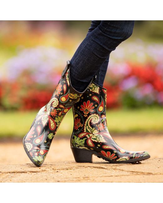 Talolo Boots Green Paisley Vibe Cowboy Boot Wellies