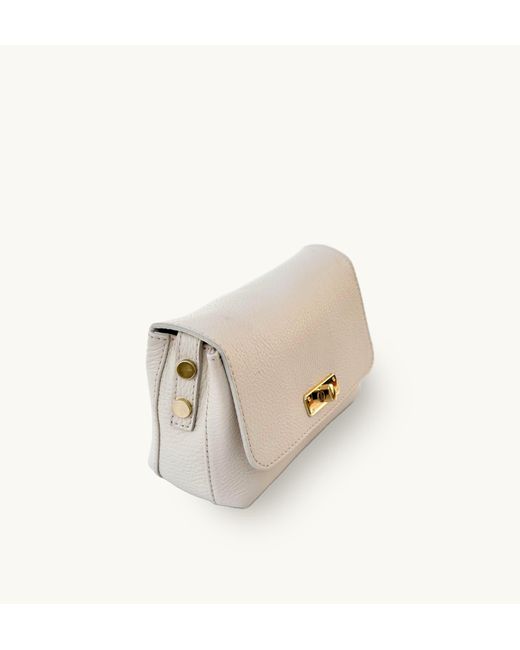 Apatchy London White Neutrals The Maisie Mini Stone Leather Bag