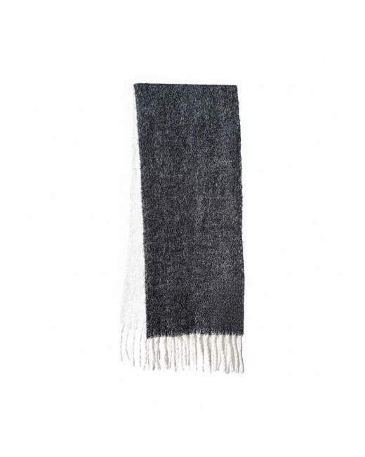 London Atelier Byproduct Gray Wool Blend Two Tone Large Shawl