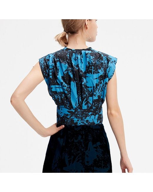 Smart and Joy Blue Cross-Heart Crop Top