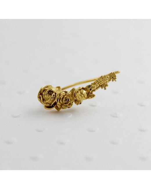 Lee Renee Metallic Rose Slider Earring Single Gold