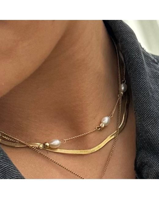 Evie Jewelry Metallic Off Court Pearl Necklace