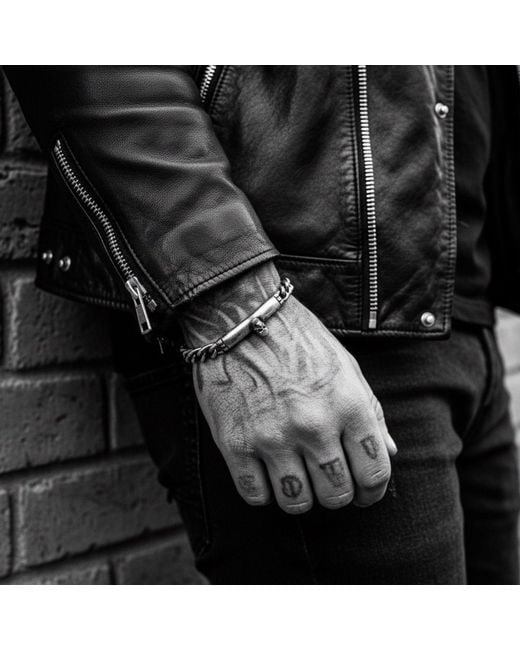 Tg-Jewellery by Tamara Gervasio Metallic Skull Plate Bracelet – Sterling, Handmade Round Curb Chain, T-Bar Clasp for men