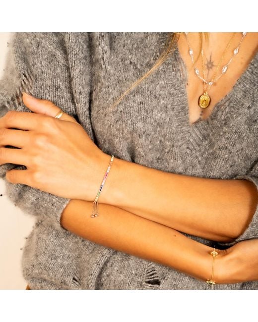 Shaded the Label White Sorcha Diamond Adjustable Tennis Bracelet