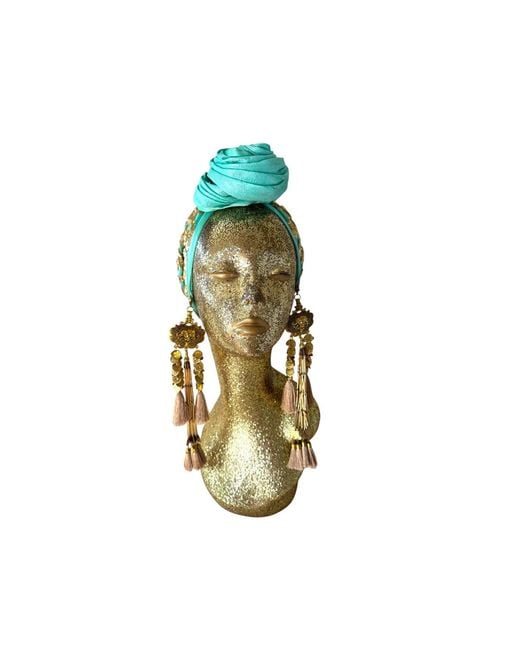 Julia Clancey Green Jade Edith Hotty Dream Leopard Sequin Turban