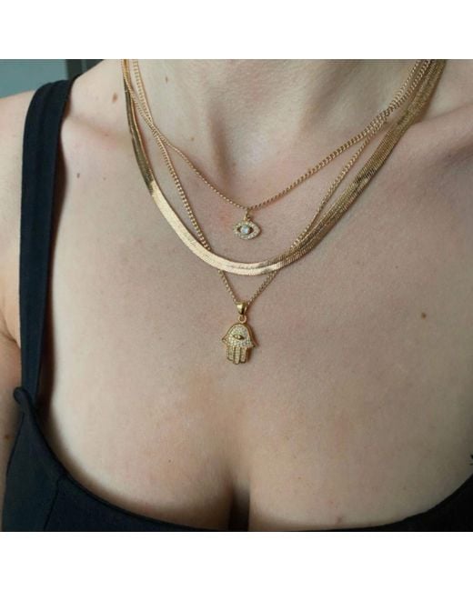 Rachel Nathan Metallic Eye Of Protection Necklace