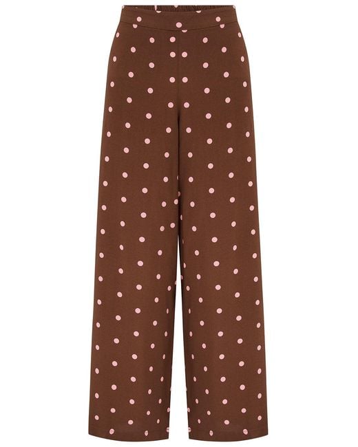 Sugarhill Brown Patsy Palazzo Trousers, Polka