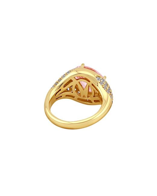 Arte Madrid Pink Sierra Pavé Contour Statement Ring