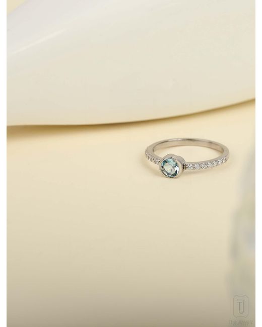 The Jewelz White Aqua Innes Brilliant 925 Ring