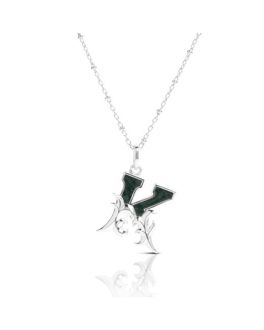Kasun Metallic Solid K Initial Necklace With Marble