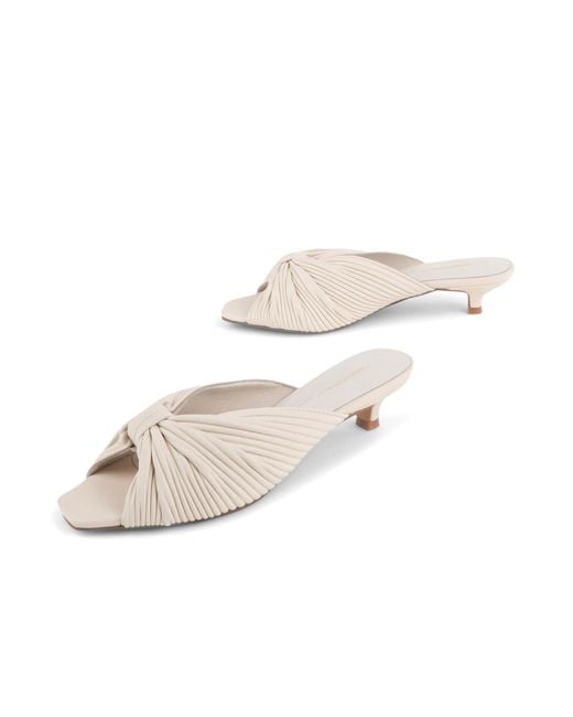 INTENTIONALLY ______ Natural Curfew Leather Kitten Heel-Neutrals