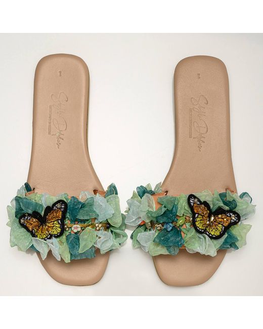 Sibylla Delphica Green Neutrals Anatomic Sole Raffia Handwoven Sandals Farfalina