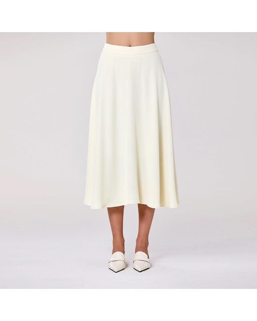 Smart and Joy Multicolor Neutrals Flared Midi Skirt