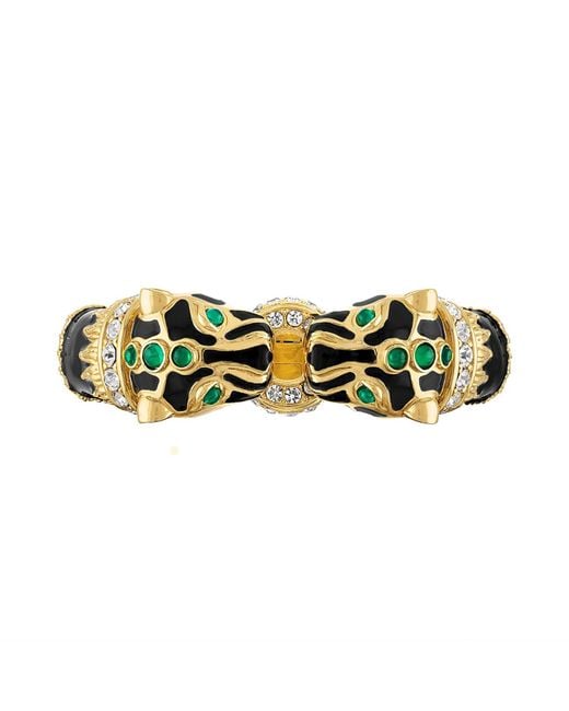 Laura Gray Metallic Enamel Double Panther Bracelet