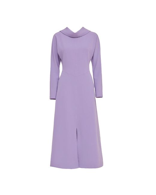 Julia Allert Purple Elegant Fitted Dress With A Flared Skirt Lavander