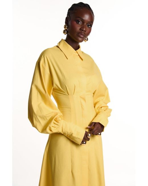 Ofuure Yellow Vera Shirt Dress