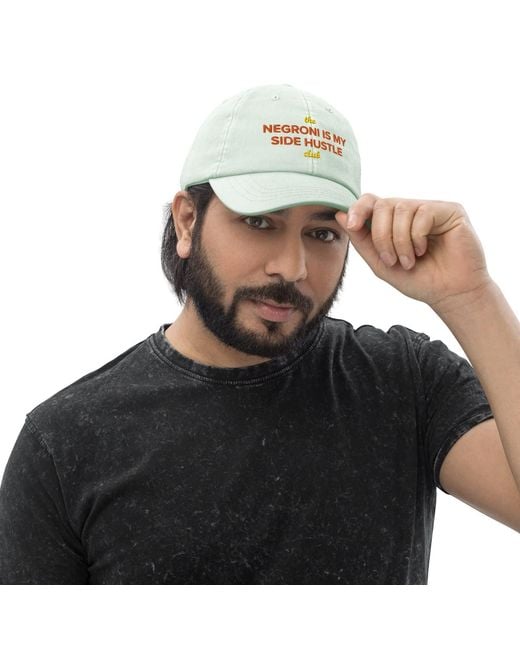 Anchor and Crew White Pastel Mint Negroni Is My Side Hustle Club Chino Embroidered Cap