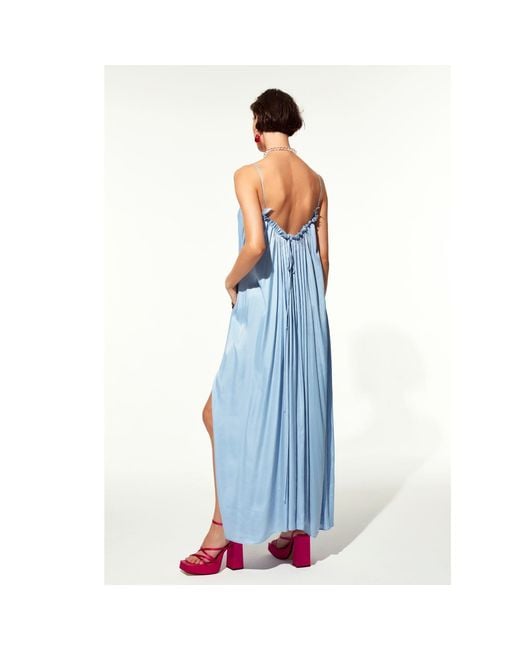 NAZLI CEREN Blue Adele Dress