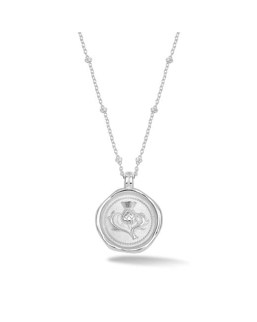 Dower & Hall White Thistle Talisman Necklace