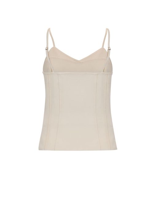 Exquise White Neutrals Chic V-Neckline Sleeveless Blouse