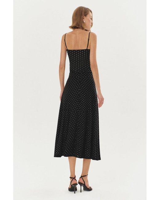 Exquise Black Stone Knit Midi Bobby Skirt –