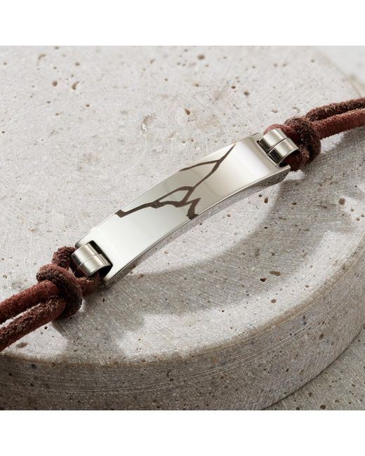 Posh Totty Designs Brown Leather Cord Kintsugi Bracelet for men