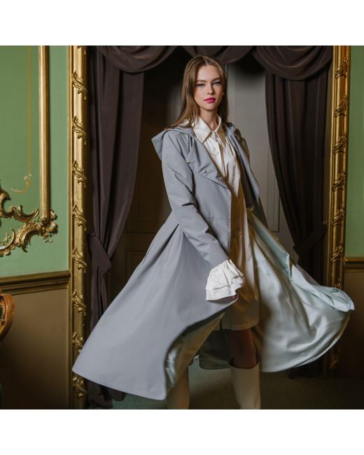 RainSisters Blue Trench Coat For Spring: Graceful