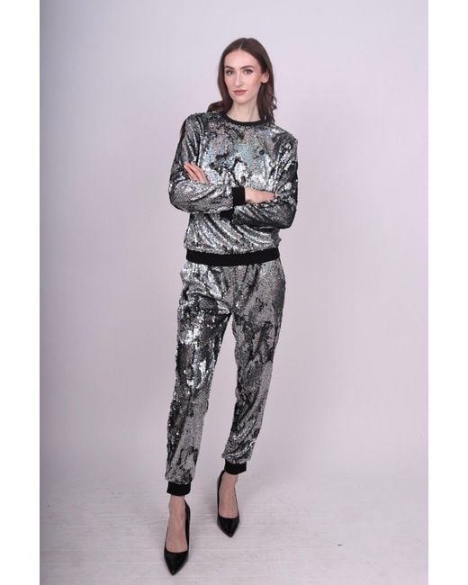 Any Old Iron Black Holographic Glitter Forever Sequin Joggers