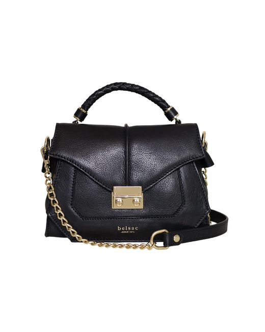 BELYSA Black Flore, Leather Shoulder Bag