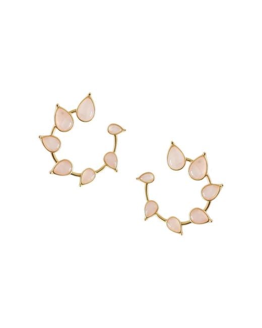 Adriana Pappas Designs Metallic Gemstone Spiral Studs Rose Quartz