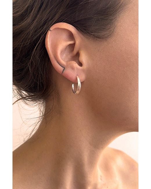 Astor & Orion Metallic Crescent Hoops Small