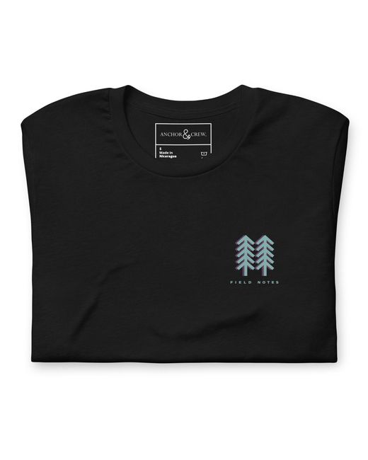 Anchor and Crew Black One Field Notes Organic Cotton T-Shirt for men