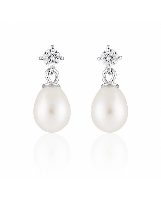 Esterah White Maia Pearl Earrings