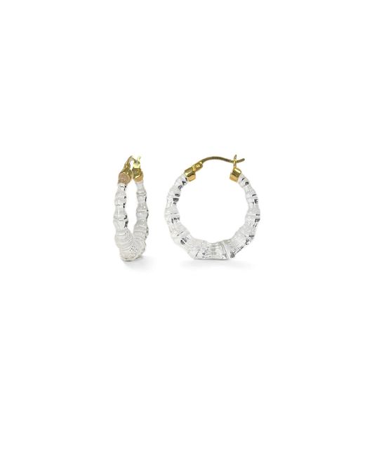 Gold & Honey Metallic Mini Clear Bamboo Hoop Earrings