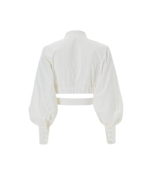 Lita Couture White Wrap Around Crisp Cotton Blouse