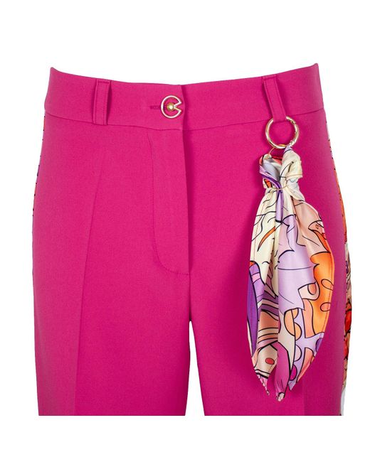Lalipop Design Pink Wide Leg Tailored Cropped Fuchsia Pants