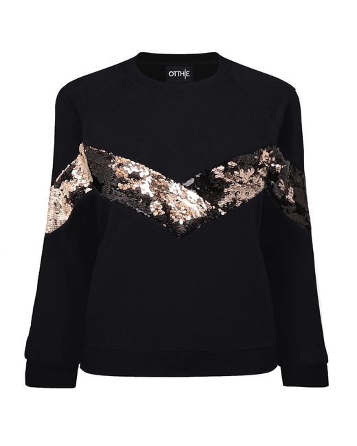 Otthie Black Elegant X-Mas Sweatshirt With Sequins