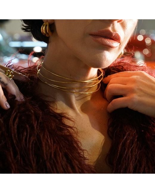 LINYA JEWELLERY Metallic Geometric Choker