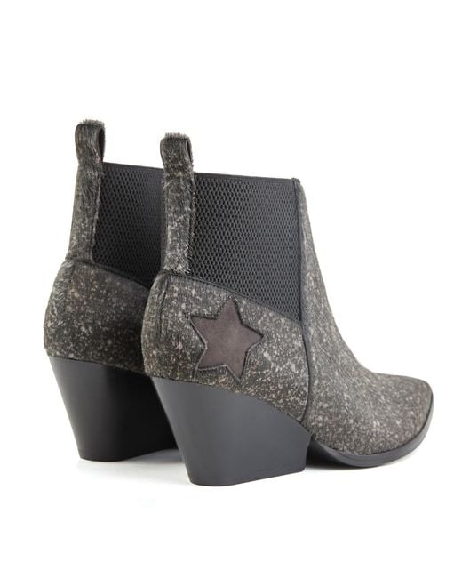 Rosamund Muir London Gray Felixa Speckled Calf Hair With Star Ankle Boots
