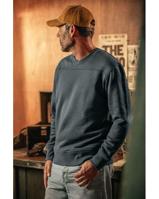 &SONS Trading Co Blue Anderson Cross Neck Sweatshirt Storm for men