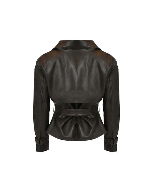 OW Collection Black Daphne Faux Leather Jacket
