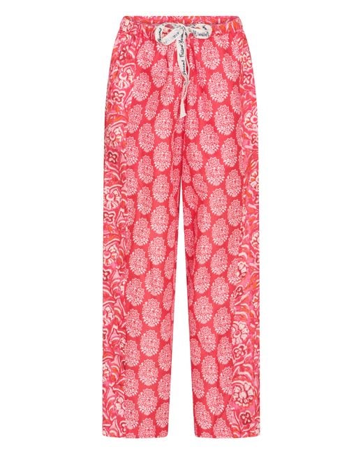 NoLoGo-chic Red Mix Match Cosmos & Bonbon Trousers Cotton Multi