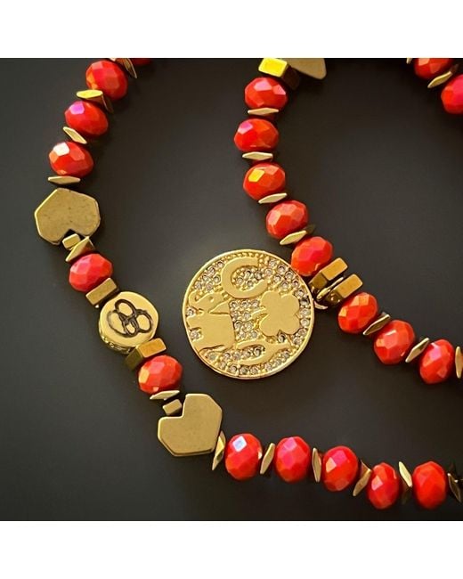Ebru Jewelry Red Lucky Symbol Bracelet
