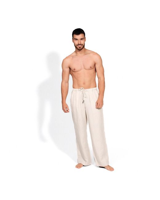 Maison Tangerine Natural Neutrals Linen Wide Leg Long Trousers Sand For