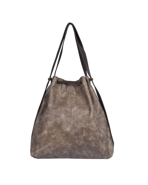 Owen Barry Brown Leather Mathilde Backpack/Shoulder Bag
